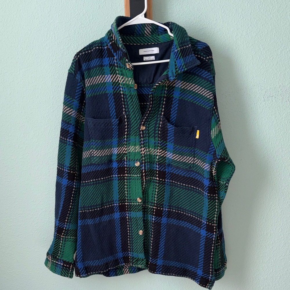 Courdoroy Flannel Shirt in Blue and Green
